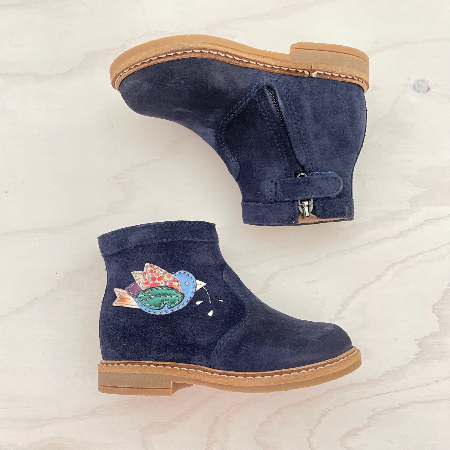 POM D&#39;API - Laarsje Retro Bird - Marine