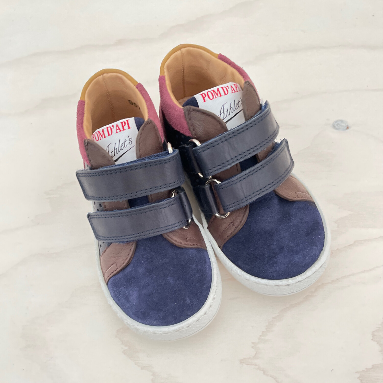 POM D&#39;API - Eerste Stapper Sneaker Mousse Dop - Marine/Bordeaux