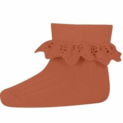 MP Denmark - Lea Socks With Laces WOOL - Copper Brown Col.2315