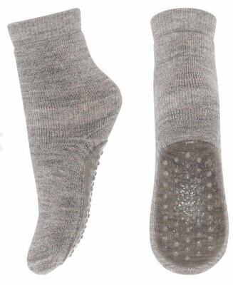 MP Denmark - Wool/Cotton socks Antislip - Light Brown Melange Col.489