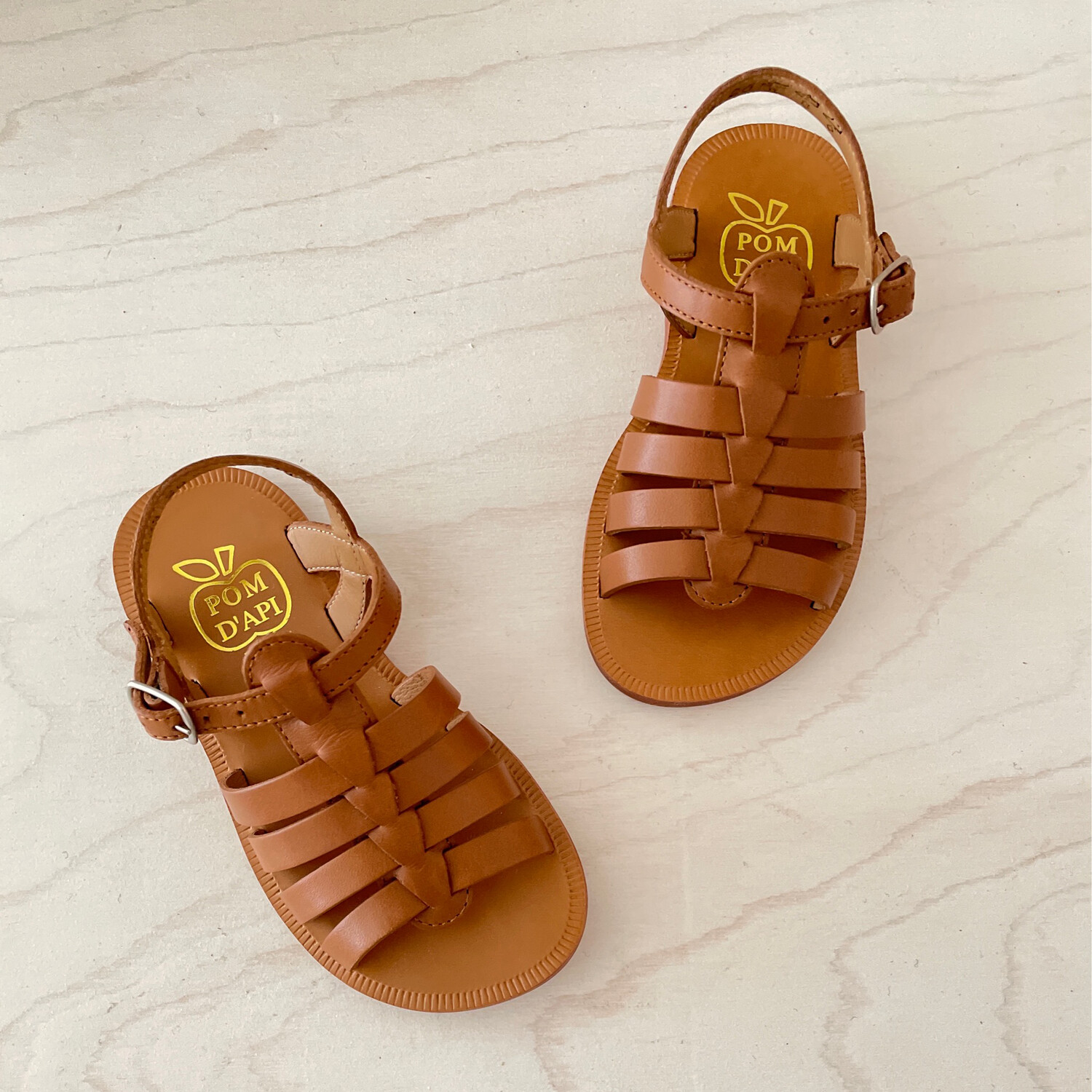 POM D&#39;API - Sandaal Plagette Strap - Camel