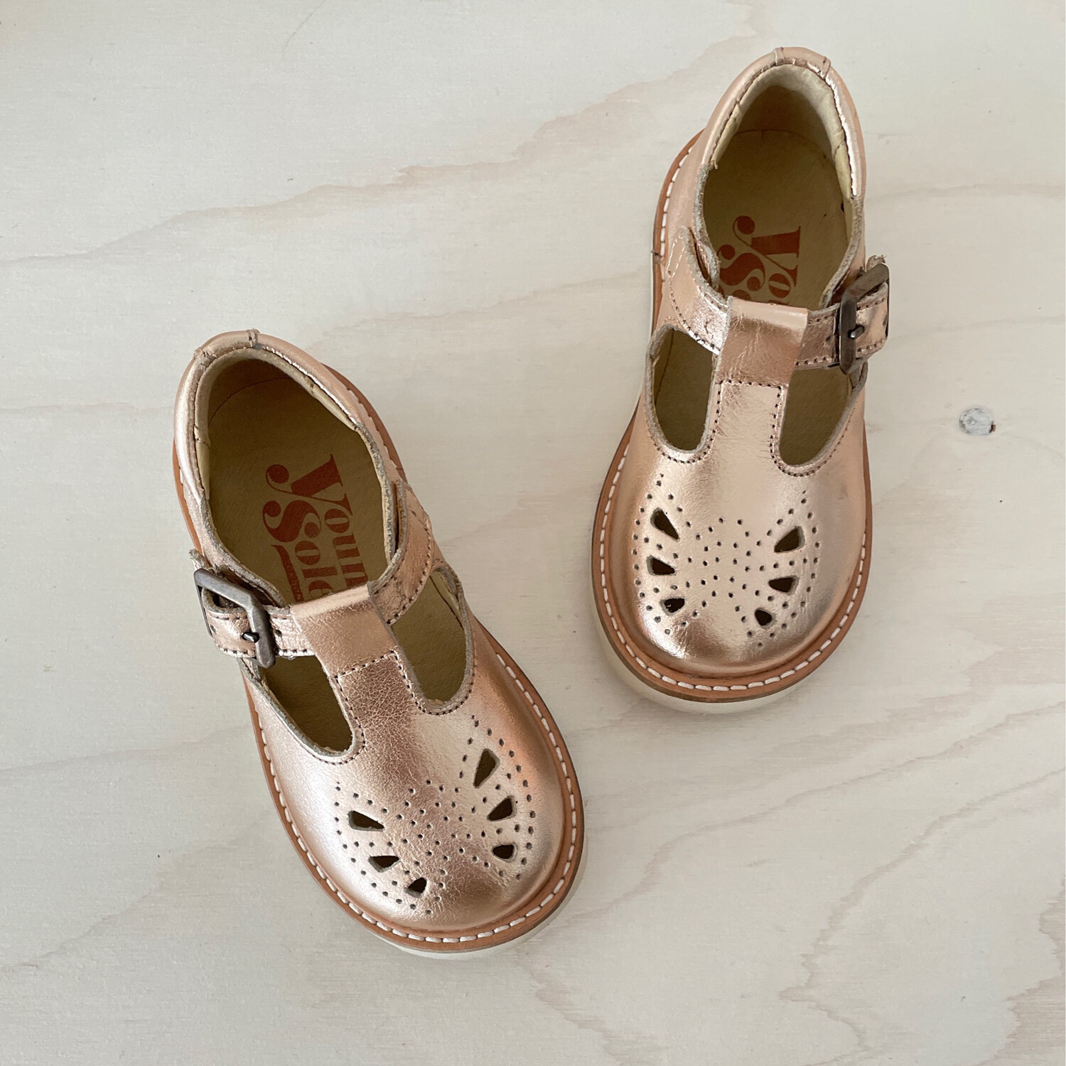 YOUNG SOLES - T-Bar Shoe - Rose Gold