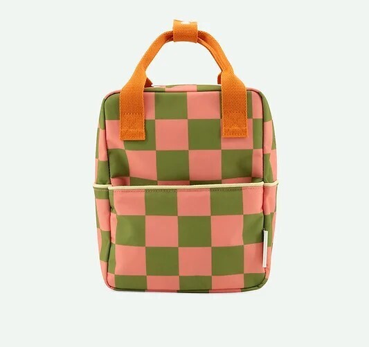STICKY LEMON - Rugzak - Checkerboard Sprout Green &amp; Flower Pink