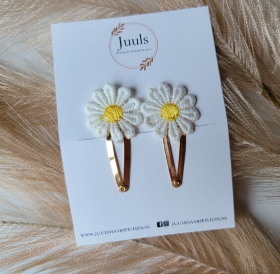 JUULS - Haarspeldjes Set 3 cm - Madelief Yellow
