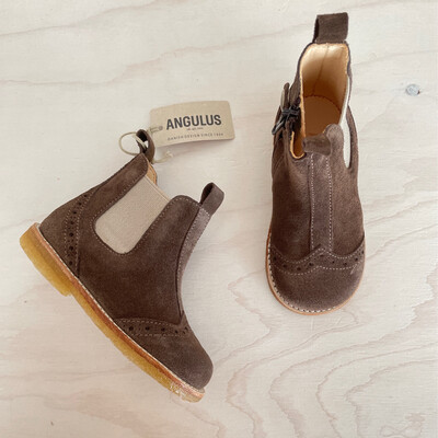 ANGULUS - Starter Chelsea Boot - Dark Taupe/Beige