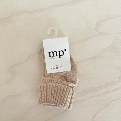 MP Denmark - Cotton rib baby socks - Beige Melange Col.108