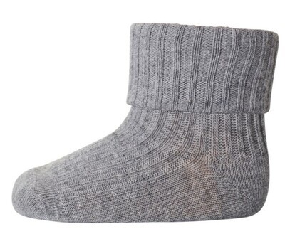 MP Denmark - Cotton rib baby socks - Grey Melange Col.491