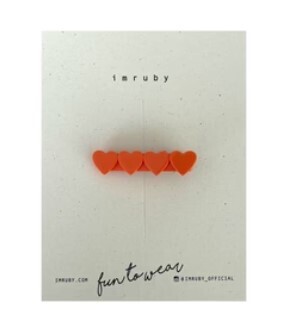 IMRUBY - Marie Heart Clip - Orange
