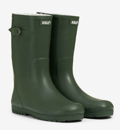 AIGLE - Gevoerde regenlaars Woody Pop - Kaki (Maat 24 - 33)