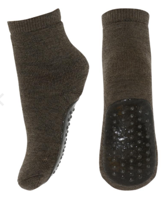MP Denmark - Wool/Cotton socks Antislip - Brown Melange Col.351