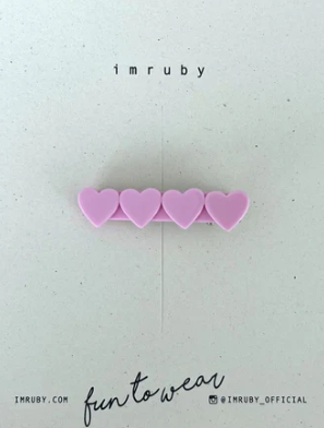IMRUBY - Elle Heart Clip - Soft Pink