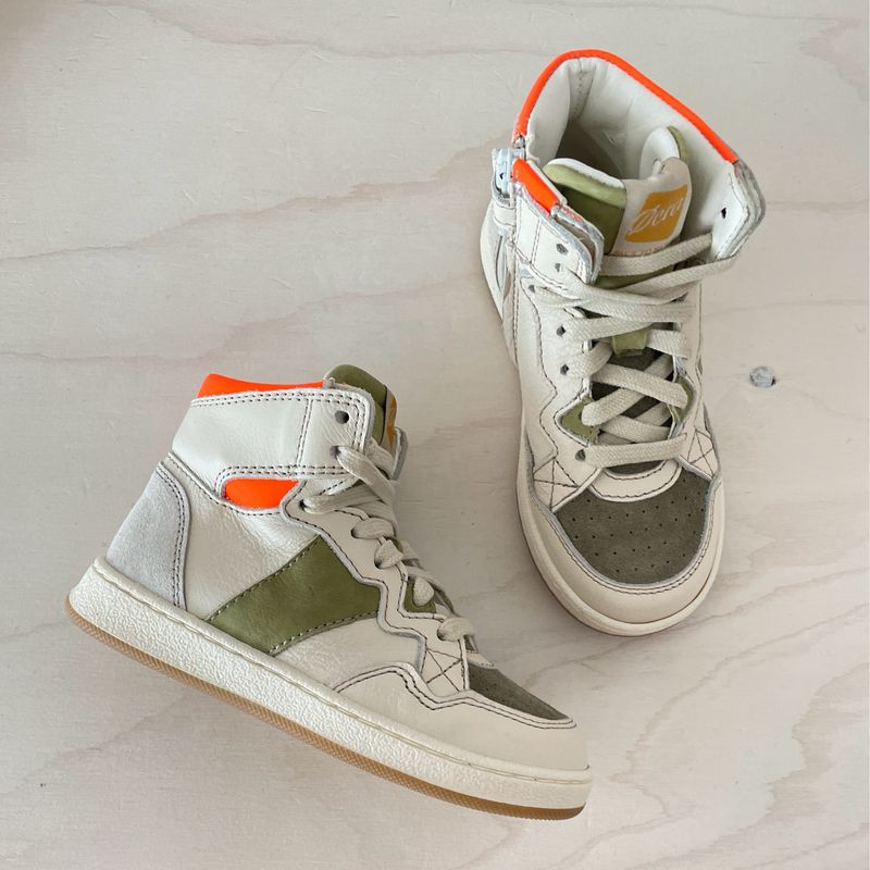 OCRA - Hoge Sneaker - Milk Salvia Fluo