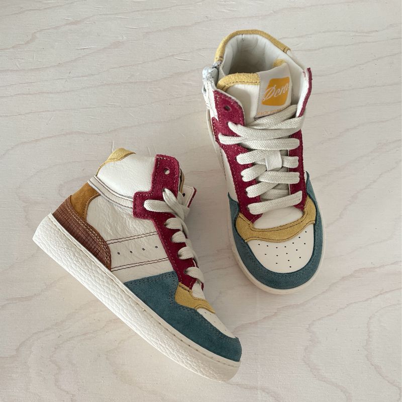 OCRA - Hoge Sneaker - Appelblauwzeegroen Ochre