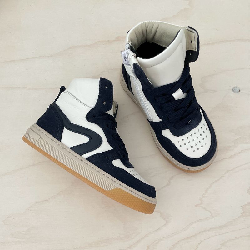 HIP - Hoge Sneaker - Donker Blauw Wit