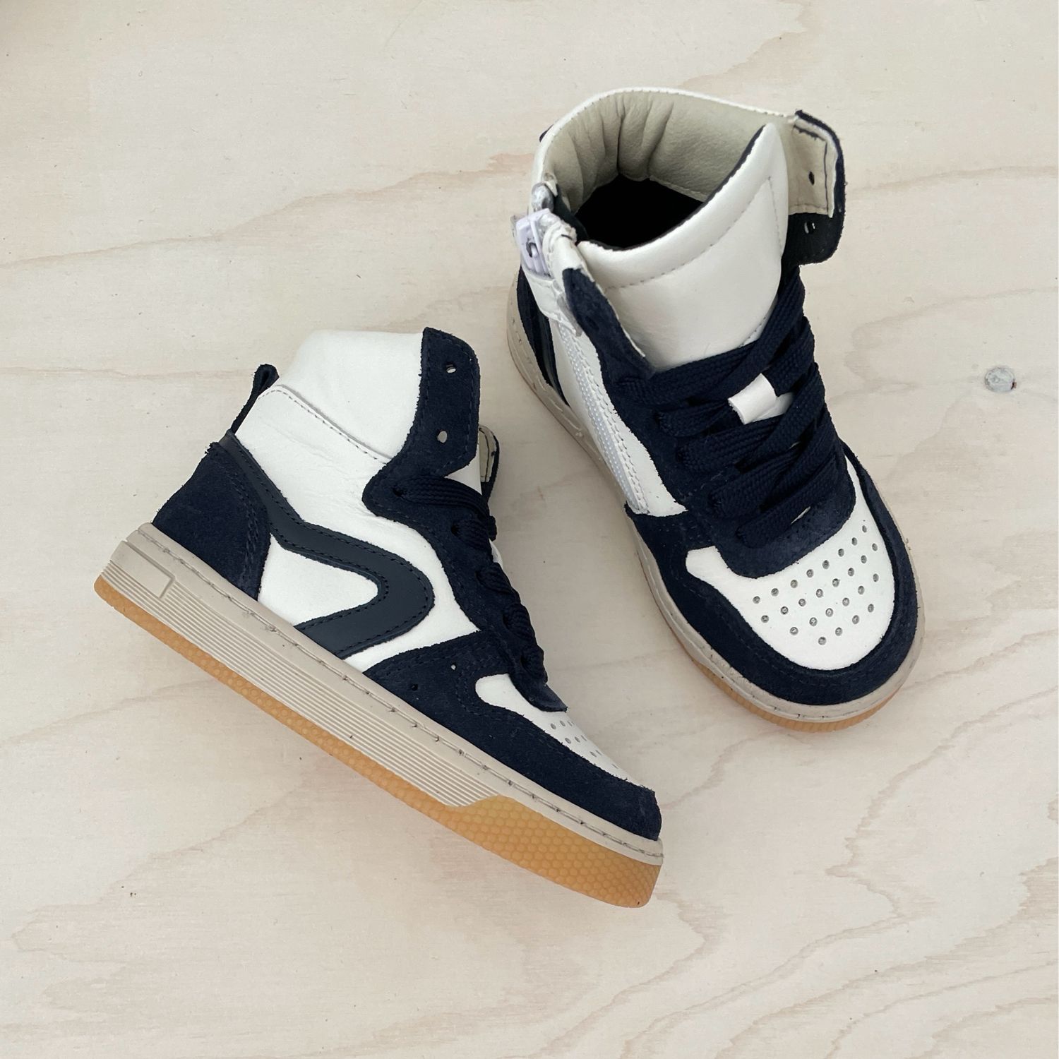 HIP - Hoge Sneaker - Donker Blauw Wit