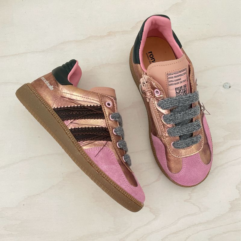RONDINELLA - Sneaker - Fuxia Champagne Dark Brown