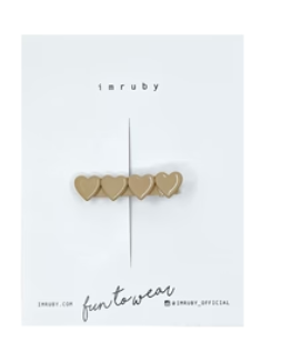 IMRUBY - AYA Heart Clip - Café au lait