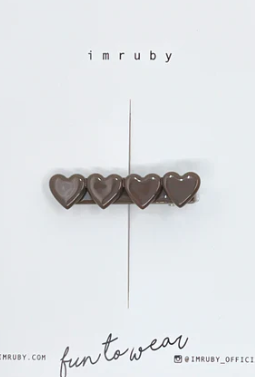 IMRUBY - AYA Heart Clip - Chocolat