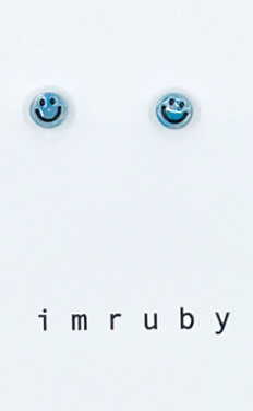 IMRUBY - PEPPER Smiley Earring - Ocean