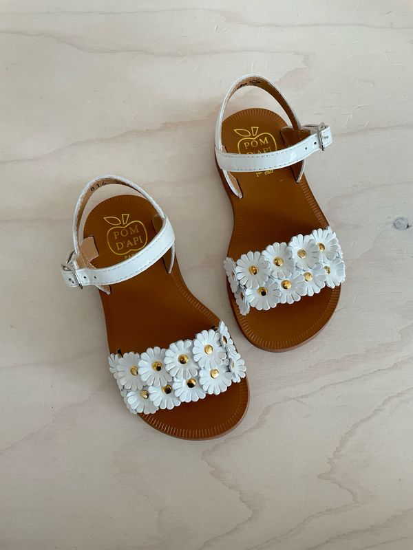 POM D&#39;API - Sandaal Plagette Multi Flo - Blanc