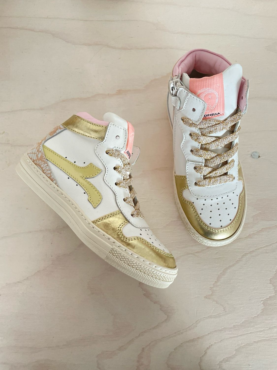 RONDINELLA - Hoge Sneaker - Gold Citrone