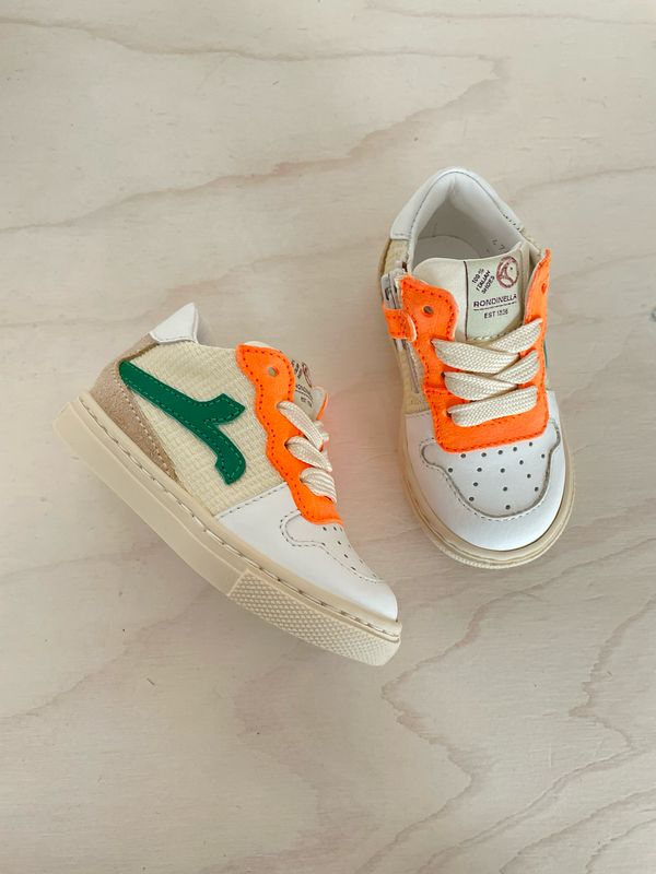 RONDINELLA - Sneaker Mini - White Fluo Orange Verde