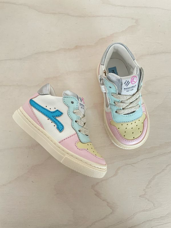 RONDINELLA - Sneaker Mini - Baby Pink Blue Citrone