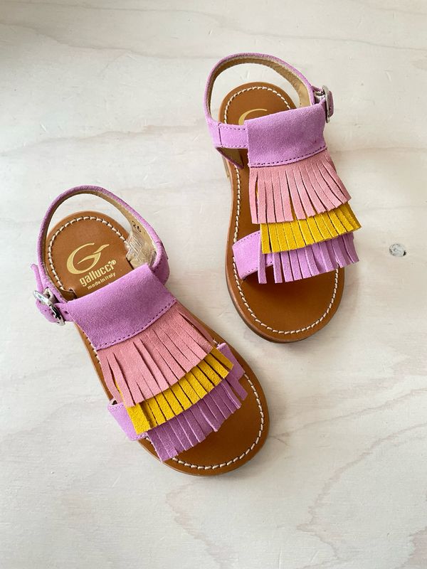 GALLUCCI - Sandaal met Frengel - Fushia Rosa Ochre