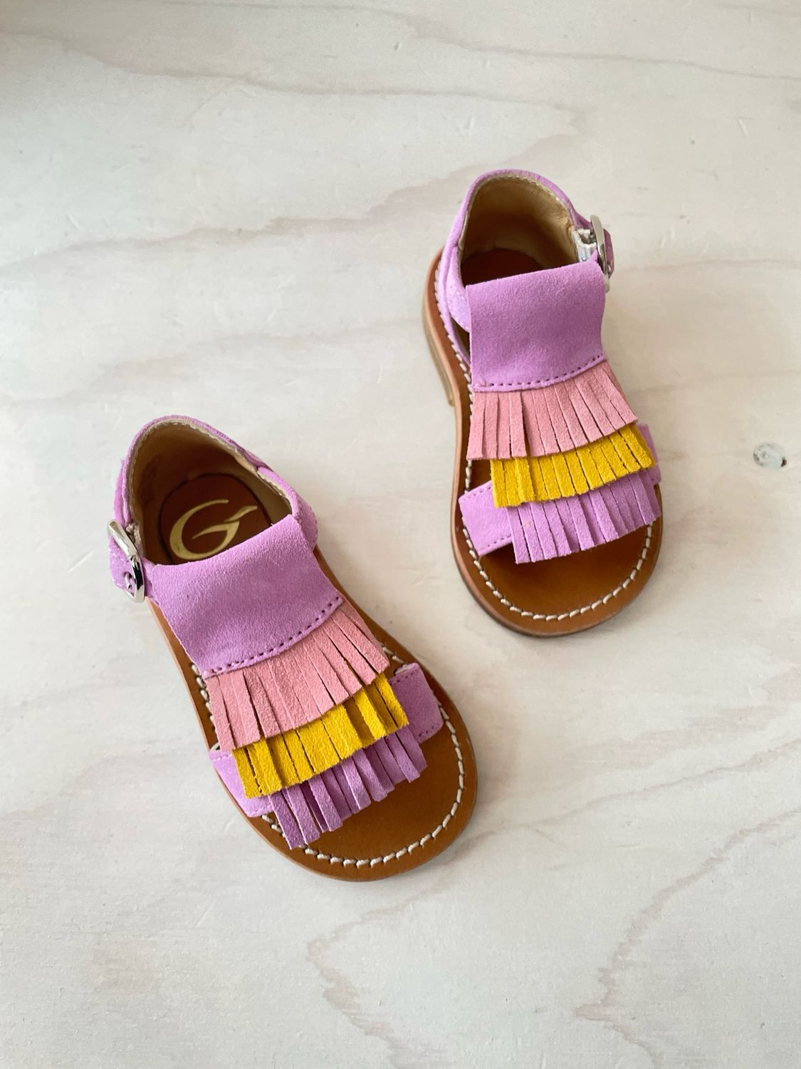 GALLUCCI - Sandaal met Frengel Mini - Fushia Rosa Ochre