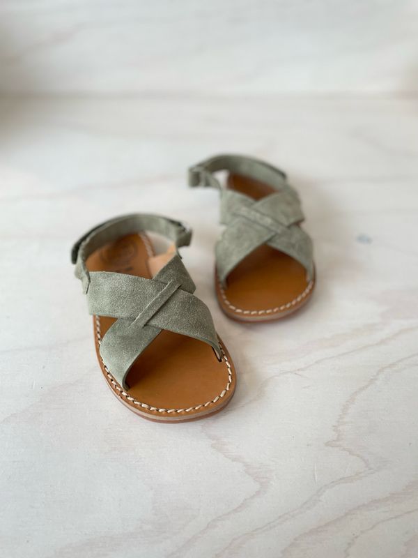 POM D&#39;API - Sandaal Plage Stitch Cross - Kaki