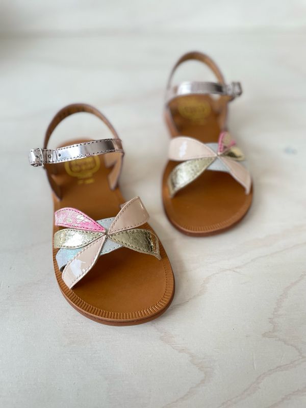 POM D&#39;API - Sandaal Plagette Oto - Petalo Rose Multi