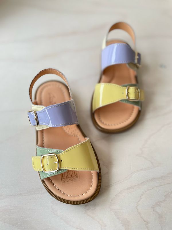 OCRA - Sandaal met brede gesp - Citrone Lila Menta