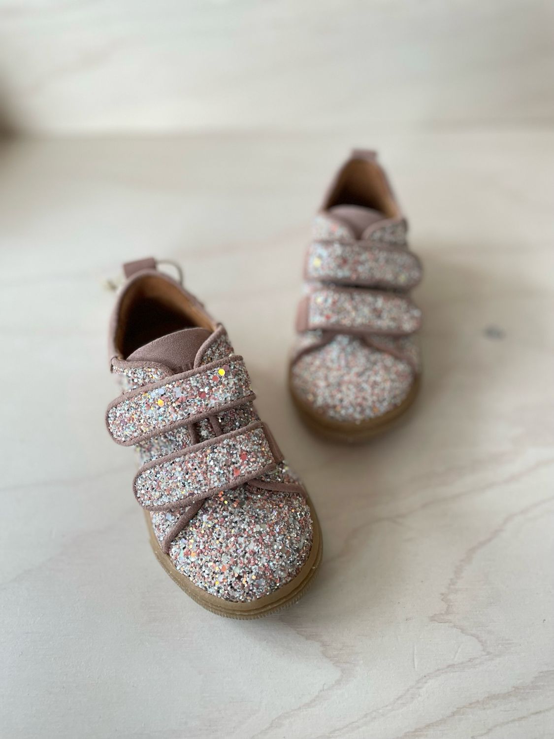 ANGULUS - Sneaker Velcro - Rosebud Glitter