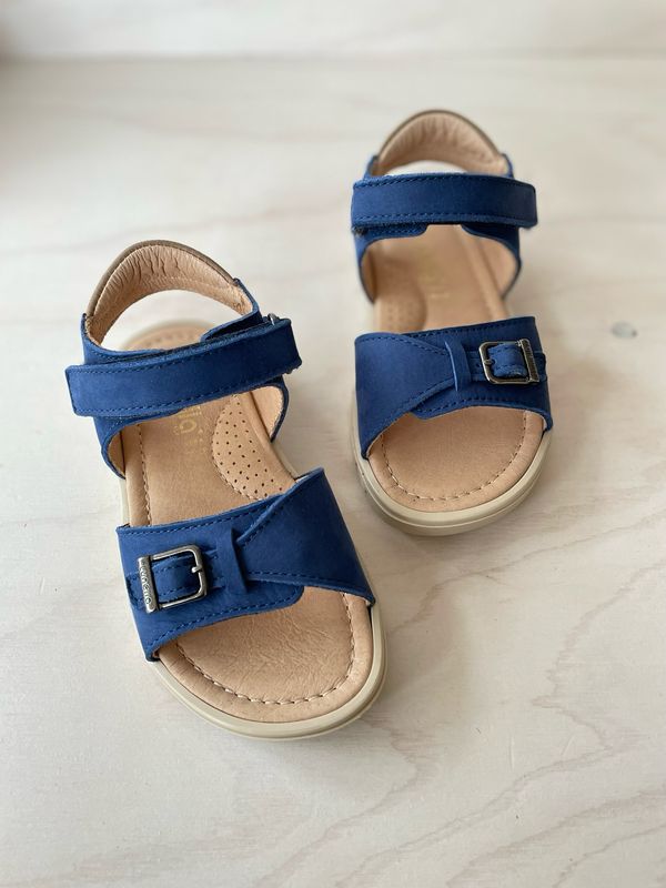 LUNELLA - Sandaal met gesplook en velcro - Jeans Blauw
