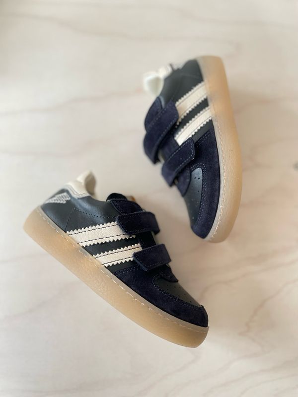 OCRA - Lage Sneaker Velcro - Dark Blue 2 Stripes