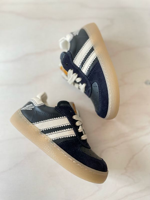 OCRA - Lage Sneaker Veter - Dark Blue 2 Stripes