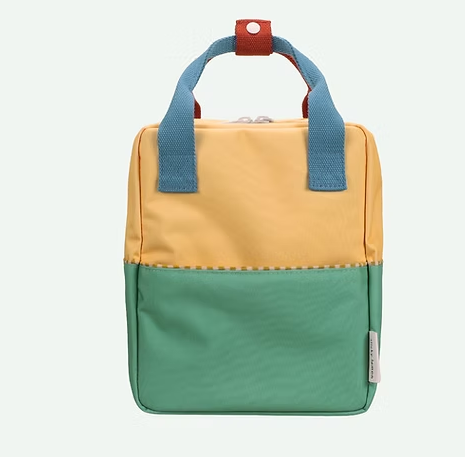 STICKY LEMON - Backpack small - Colourblocking | sandy yellow + aquatic green