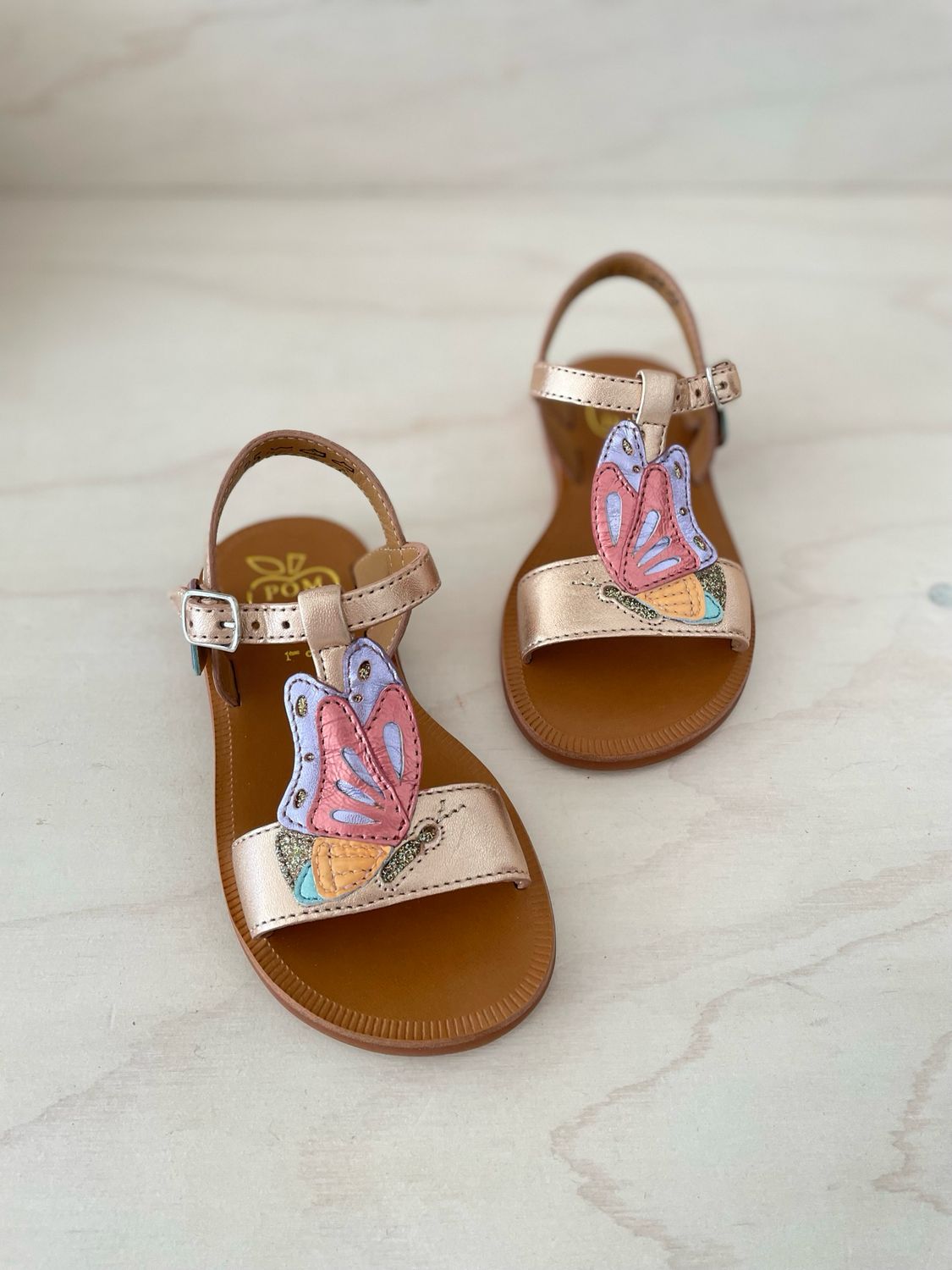 POM D&#39;API - Sandaal Plagette Papillon - Cuivre Multi