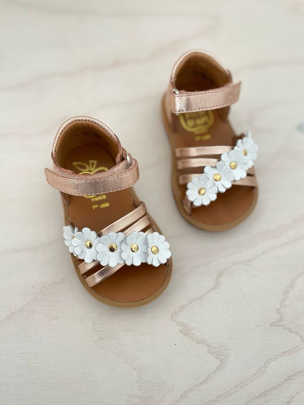 POM D&#39;API - Sandaal Poppy Multi Flo - Cuivre Blanc