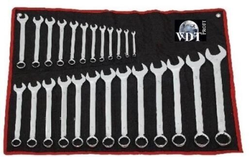 Ring / steek sleutel set 26 delig in toolrol