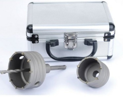Dozenboor klokboor steen 65+80 mm Aluminium koffertje