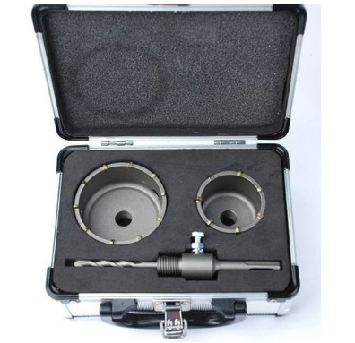 Dozenboor klokboor steen 65+80 mm Aluminium koffertje