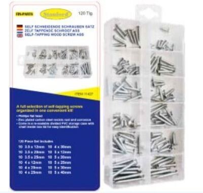 Zelf tappende schroef assortiment 120-dlg.
