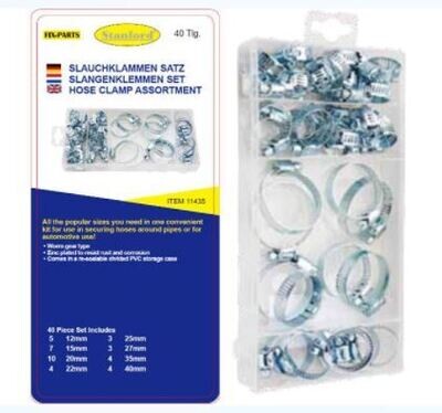 Slangenklemmen set 40-dlg.