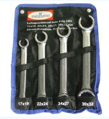 Remleidingsleutelset 4-dlg. CV, 17x19 - 30x32 mm.