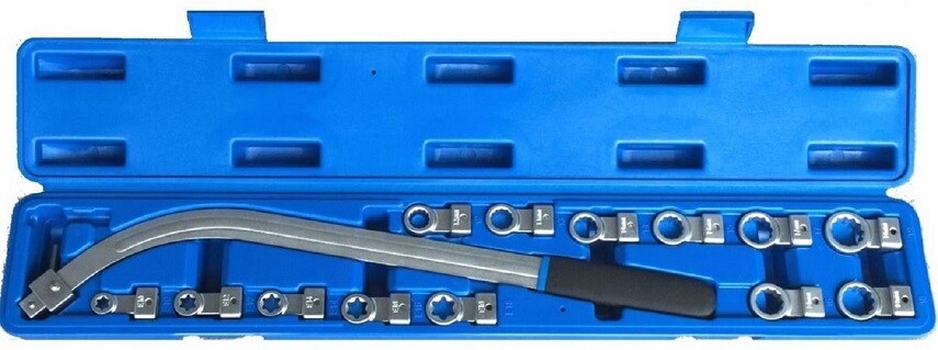 V snaar sleutel set universeel, 14-dlg, 12-19 mm &amp; E10 - E18