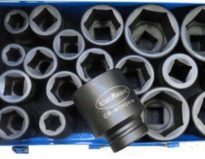 Krachtdoppen set 1"" Metrisch zeskant 25 dlg 17 - 75mm
