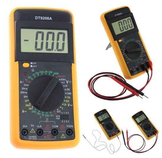 Professionele Digitale Multimeter Inclusief Stroomkabels en Batterij - Spanningsmeter