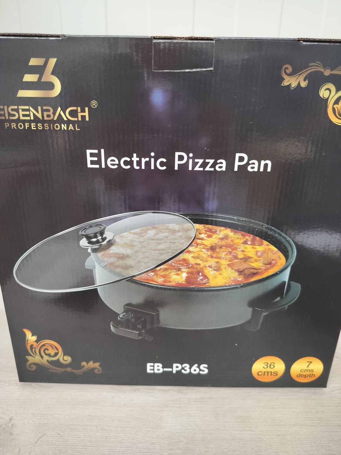 Eisenbach elecktrische pizzapan hapjespan, 36 cm .
