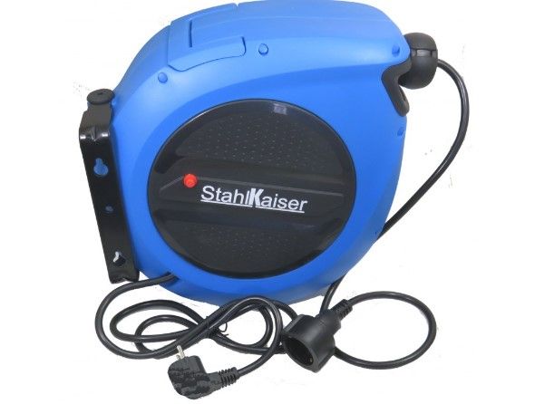 Automatische Stroomkabel Haspel 15 meter 3x 1,5&quot;.